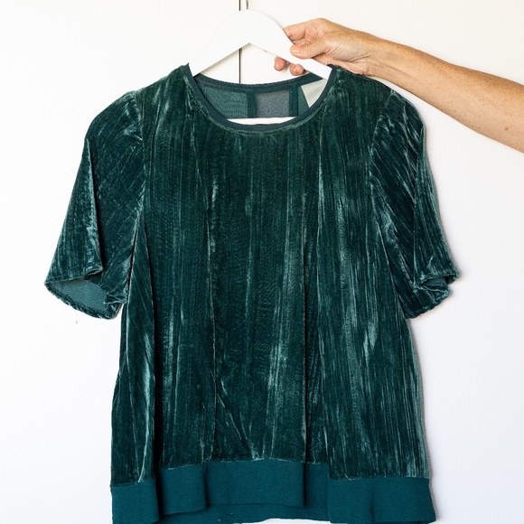 Maeve Emerald Velvet Tee - Picture 1 of 4